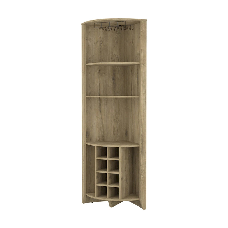 Mobile bar angolare in legno marrone chiaro da 71"