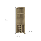 Mobile bar angolare in legno marrone chiaro da 71"