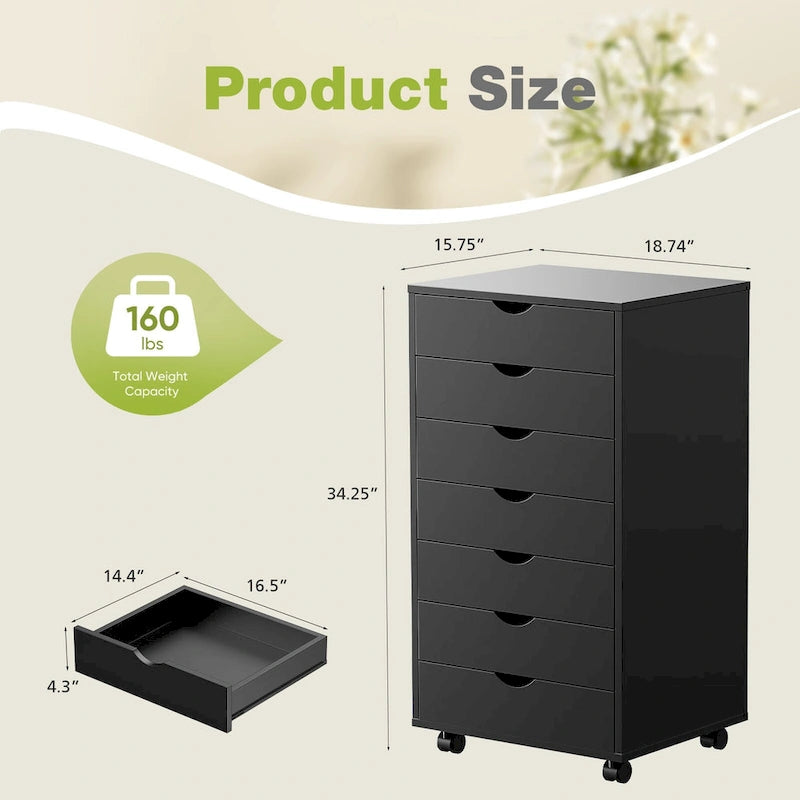 Classificatore verticale a 7 cassetti con ruote