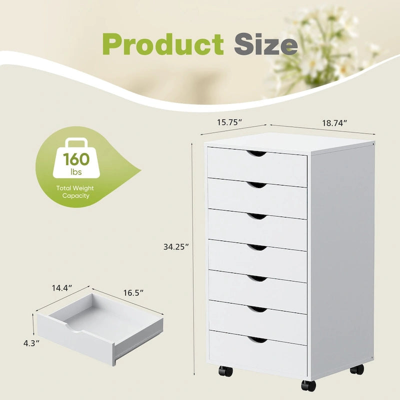 Classificatore verticale a 7 cassetti con ruote