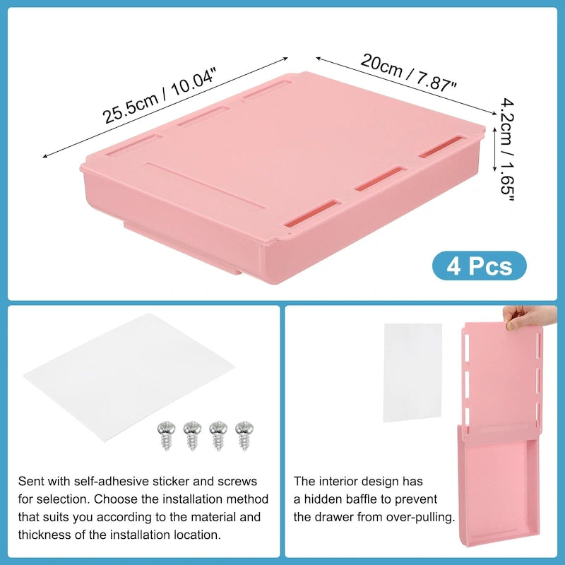 Organizer per Cassetti da Scrivania, Set da 4 – 25,5 x 20 x 4,2 cm
