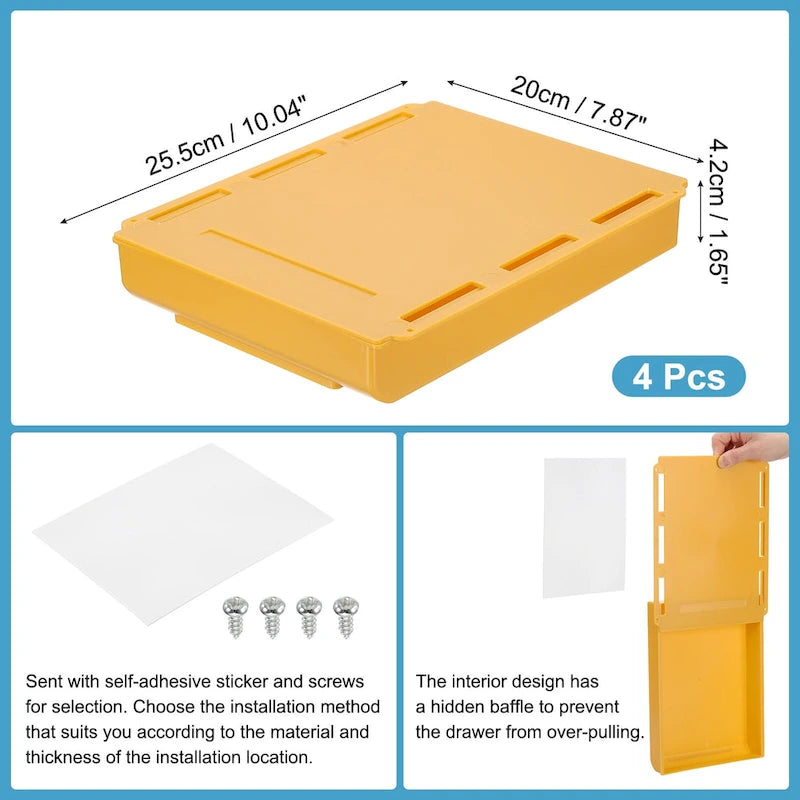 Organizer per Cassetti da Scrivania, Set da 4 – 25,5 x 20 x 4,2 cm