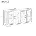 Credenza in legno a due ripiani e quattro ante
