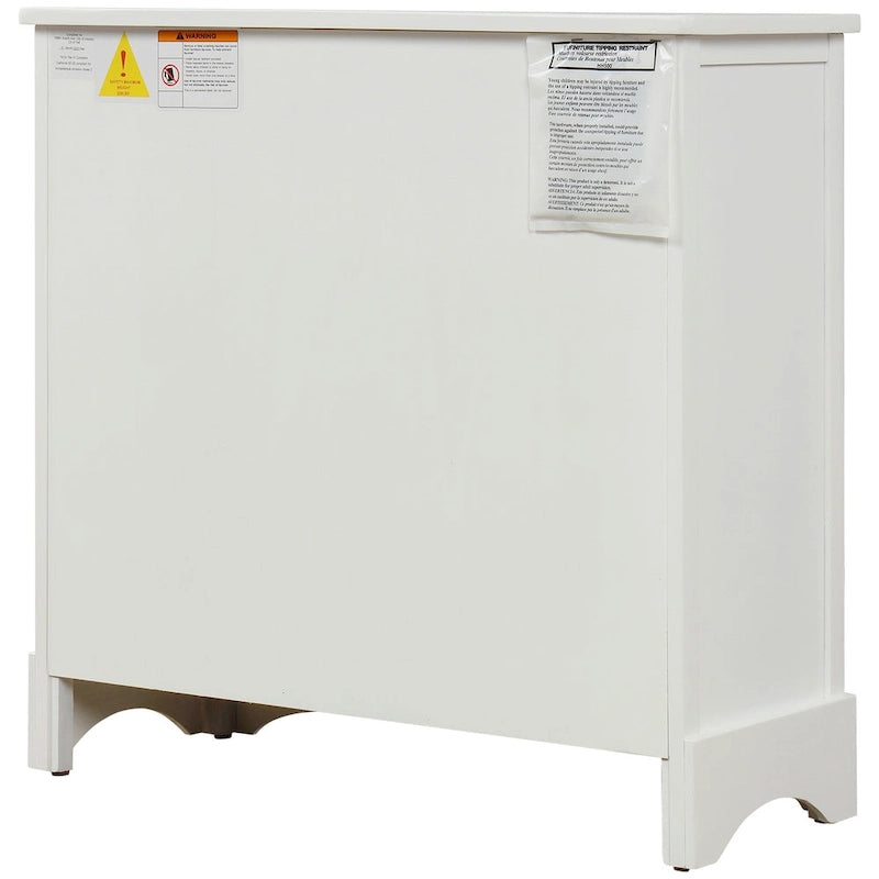 Mobiletto rustico con 2 cassetti e 4 cesti in rattan