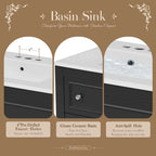 Mobile bagno da 90 cm con lavabo in ceramica sottopiano e 4 cassetti