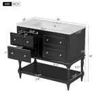 Mobile bagno da 90 cm con lavabo in ceramica sottopiano e 4 cassetti