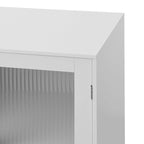 Mobiletto da Bagno con Ante in Vetro e Ripiano Regolabile