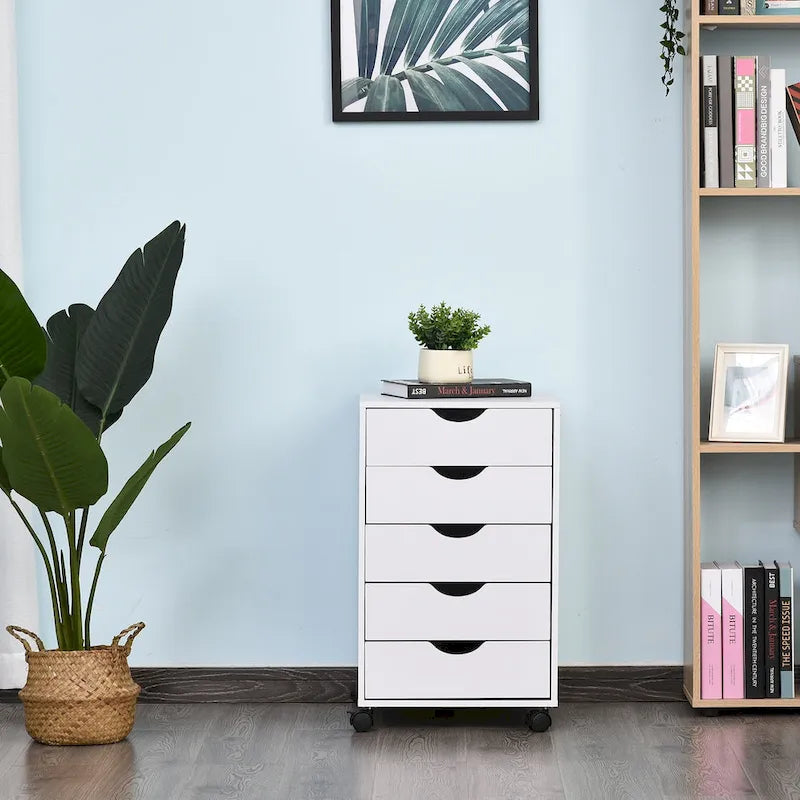 Cassettiera a 5 cassetti su ruote con blocco