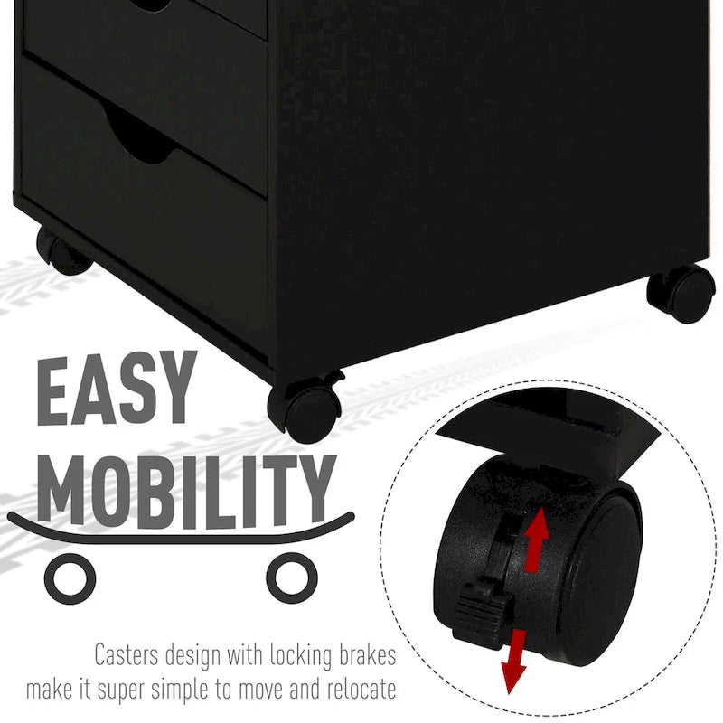 Cassettiera a 5 cassetti su ruote con blocco