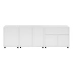 Set da 3 Mobili Contenitori con Rotelle, Bianco