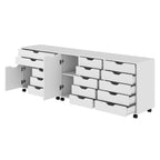 Set da 3 Mobili Contenitori con Rotelle, Bianco