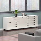 Set da 3 Mobili Contenitori con Rotelle, Bianco