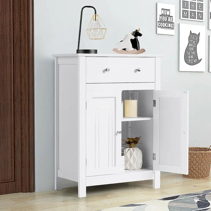 Mobiletto da bagno autoportante con ripiano regolabile