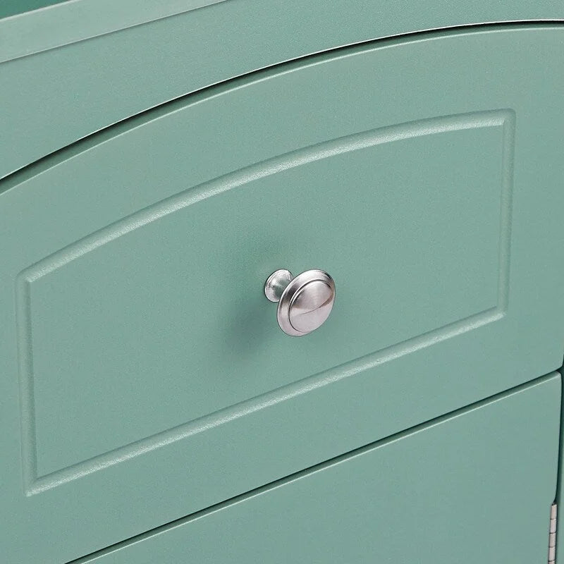 Mobile contenitore da bagno alto 170 cm con cassetto e ripiano regolabile, verde