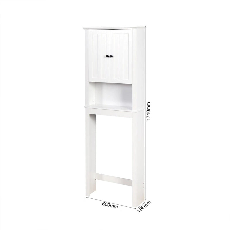 Mobiletto da bagno in legno salvaspazio sopra il WC con ripiano regolabile
