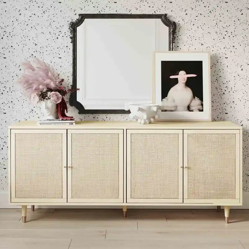 Credenza in canna e ottone fatta a mano