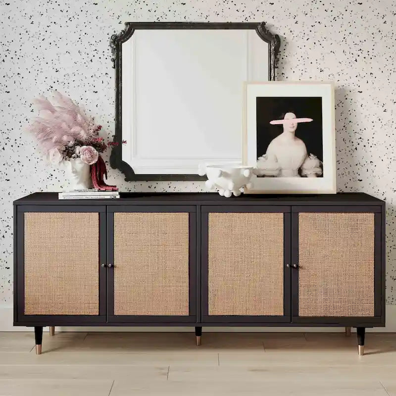 Credenza in canna e ottone fatta a mano
