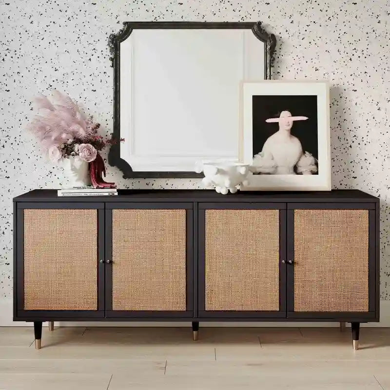 Credenza in canna e ottone fatta a mano