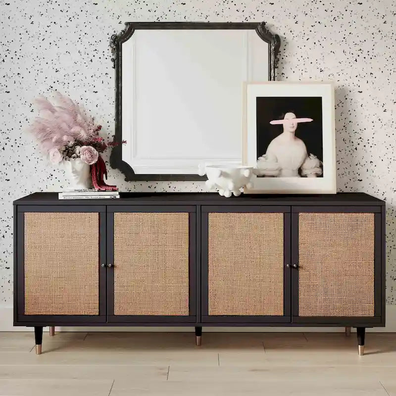 Credenza in canna e ottone fatta a mano