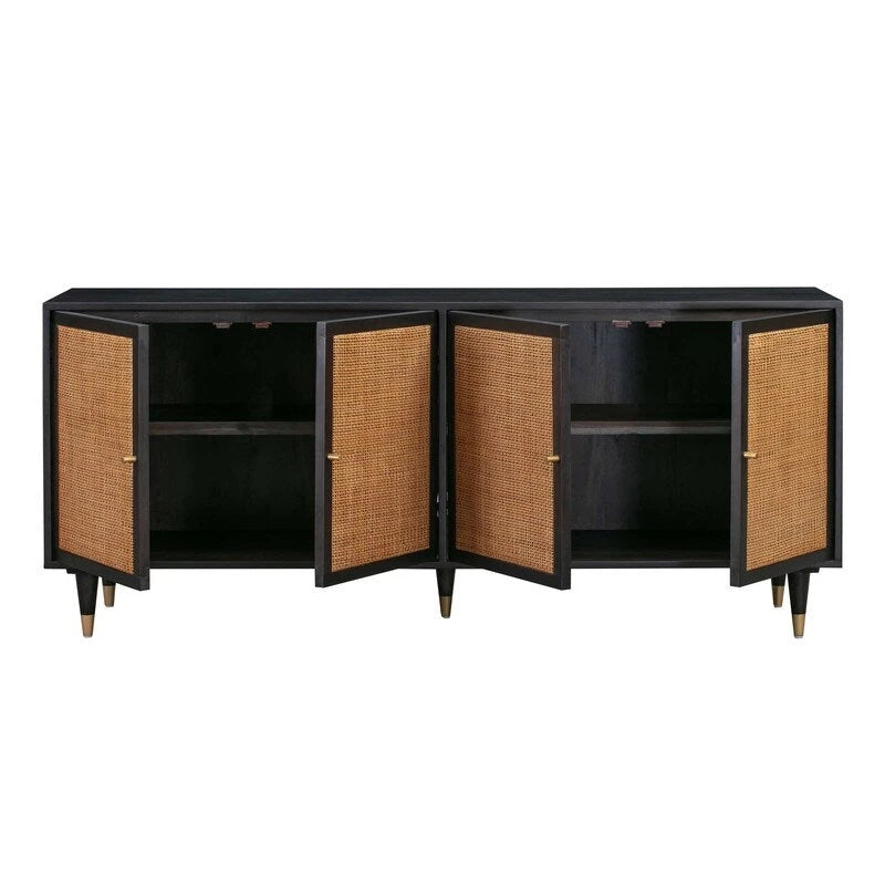 Credenza in canna e ottone fatta a mano