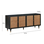 Credenza in canna e ottone fatta a mano