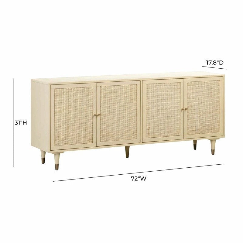 Credenza in canna e ottone fatta a mano