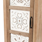 Mobile Contenitore Alto e Stretto in Legno con 2 Cassetti e 1 Anta - 122,7 cm di Altezza