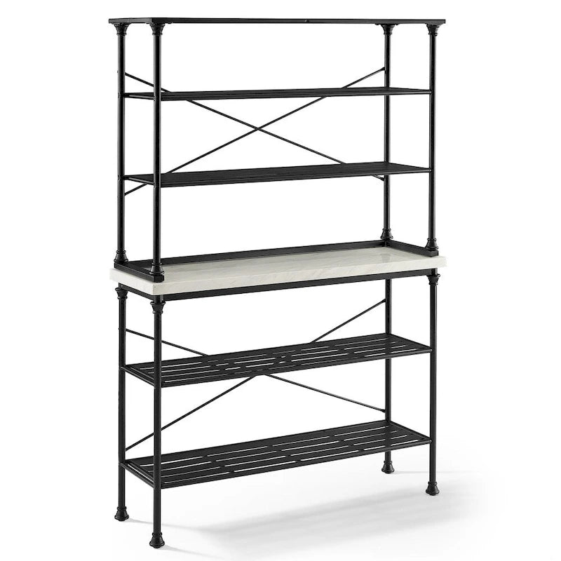 Set di scaffali da cucina con credenza