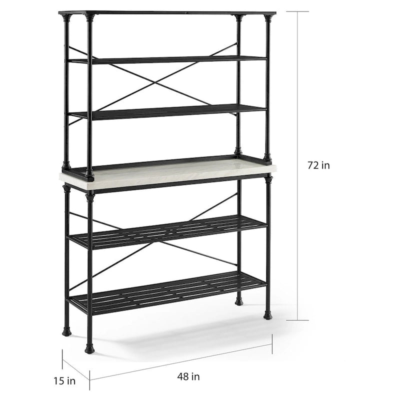 Set di scaffali da cucina con credenza