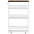 4 Tier Rolling Slim Storage Kitchen Organizer Cart with Handle - 19L x 5.1W x 31.5H