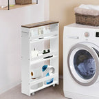 Carrello portatutto sottile a 4 ripiani con maniglia, 48,2 cm x 13 cm x 80 cm