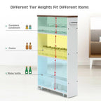 Carrello portatutto sottile a 4 ripiani con maniglia, 48,2 cm x 13 cm x 80 cm