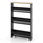Carrello portaoggetti sottile a 4 ripiani con ruote bloccabili