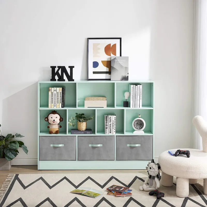 Libreria portaoggetti a 3 ripiani per bambini, mobile espositore in legno per camera da letto