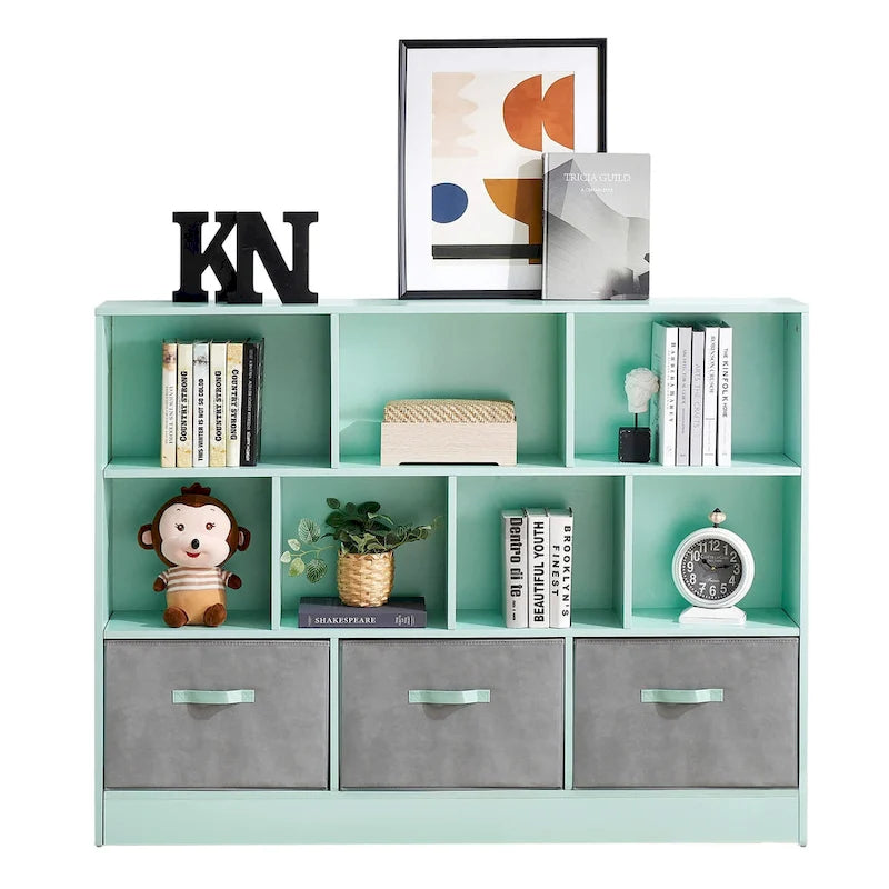 Libreria portaoggetti a 3 ripiani per bambini, mobile espositore in legno per camera da letto