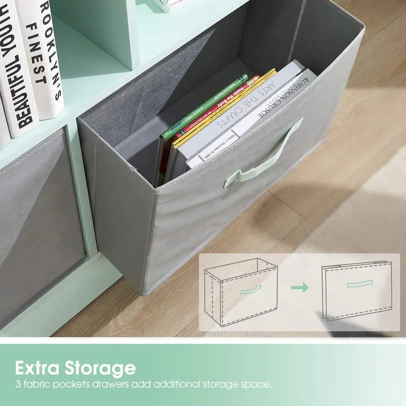 Libreria portaoggetti a 3 ripiani per bambini, mobile espositore in legno per camera da letto