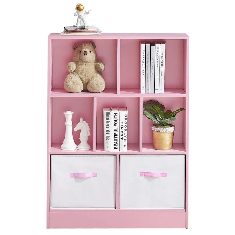 Libreria portaoggetti a 3 ripiani per bambini, mobile espositore in legno per camera da letto