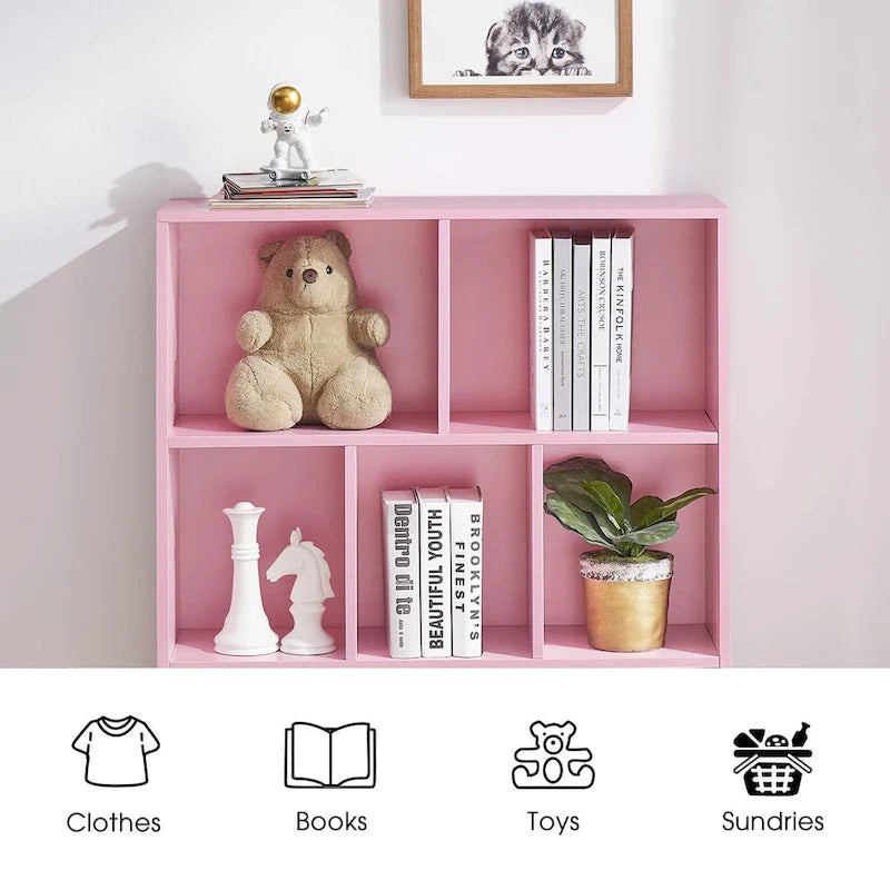 Libreria portaoggetti a 3 ripiani per bambini, mobile espositore in legno per camera da letto