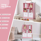 Libreria portaoggetti a 3 ripiani per bambini, mobile espositore in legno per camera da letto