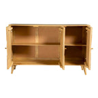 Mobile credenza a 3 ante da 56 pollici, geometrico, marrone naturale
