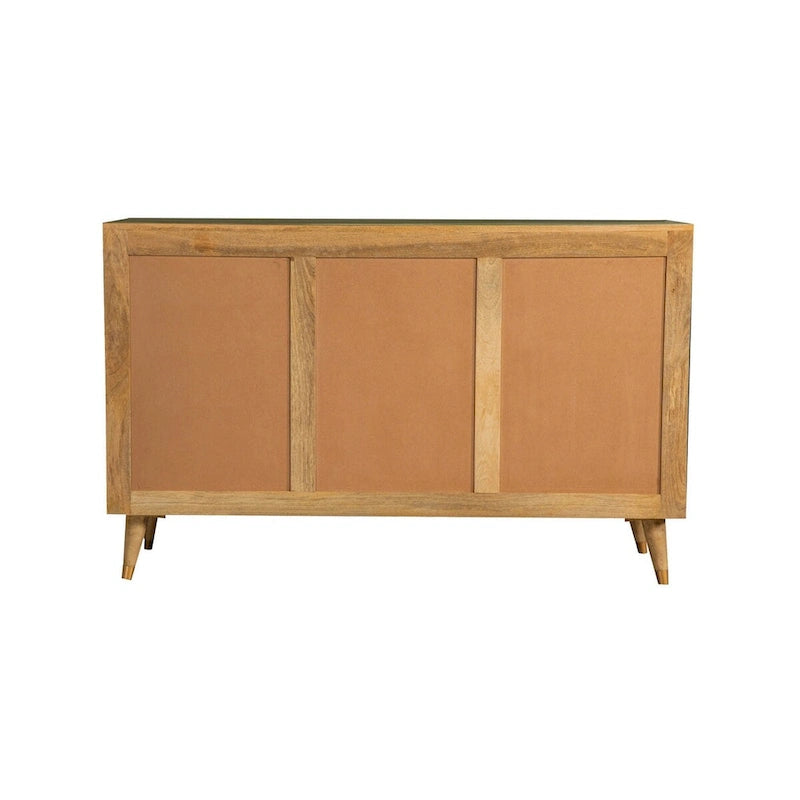 Mobile credenza a 3 ante da 56 pollici, geometrico, marrone naturale