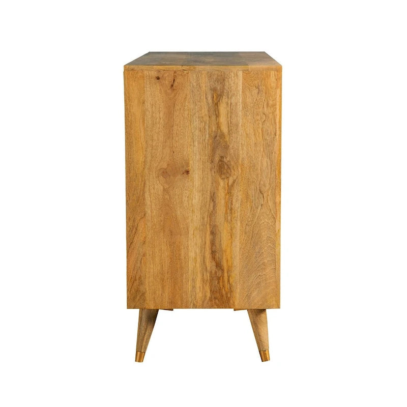 Mobile credenza a 3 ante da 56 pollici, geometrico, marrone naturale