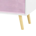 Mobiletto contenitore in legno con 3 cassetti in tessuto
