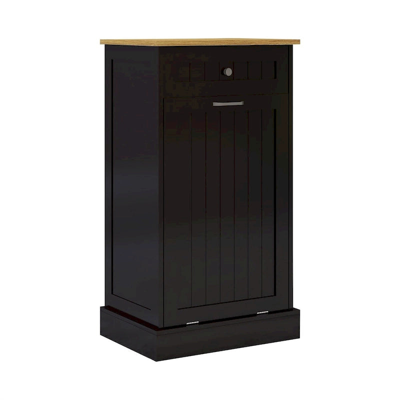 Mobiletto Pattumiera da Cucina Indipendente con Anta Basculante e Cassetto Contenitore