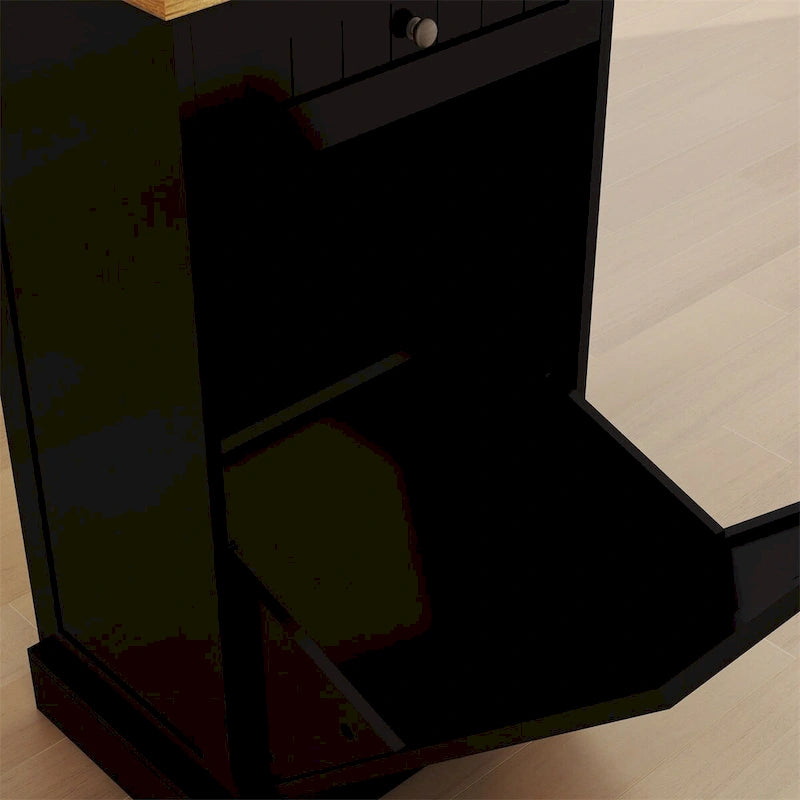 Mobiletto Pattumiera da Cucina Indipendente con Anta Basculante e Cassetto Contenitore