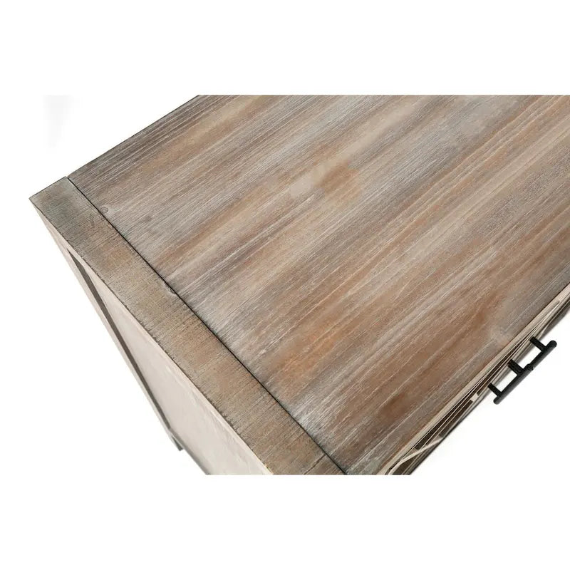 Mobiletto contenitore a 4 ante in legno d'abete con ripiano regolabile