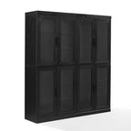 Set di 2 mobili da dispensa da cucina con anta a vetro