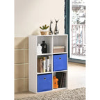 Organizzatore portaoggetti a 6 cubi con 2 cassetti in tessuto, bianco