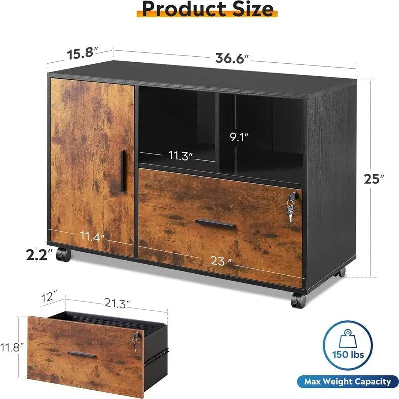 Classificatore orizzontale in legno a 1 cassetto - 15,8P x 36,6L x 25A
