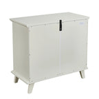 Credenza Bianca con Ante in Vetro Temperato e Ripiani Regolabili